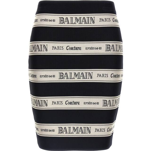 Balmain - Canvas-jacquard Midi Skirt - Black - FR 34