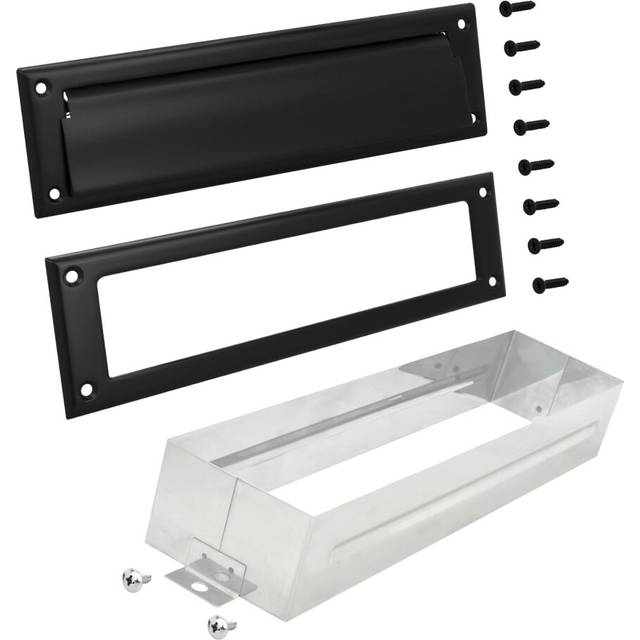 Nuk3y Solid Brass Mail Slot with Sleeve Matte Black  13 x 3625