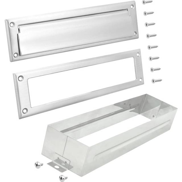 Nuk3y Solid Brass Mail Slot with Sleeve Satin Nickel  13 x 3625