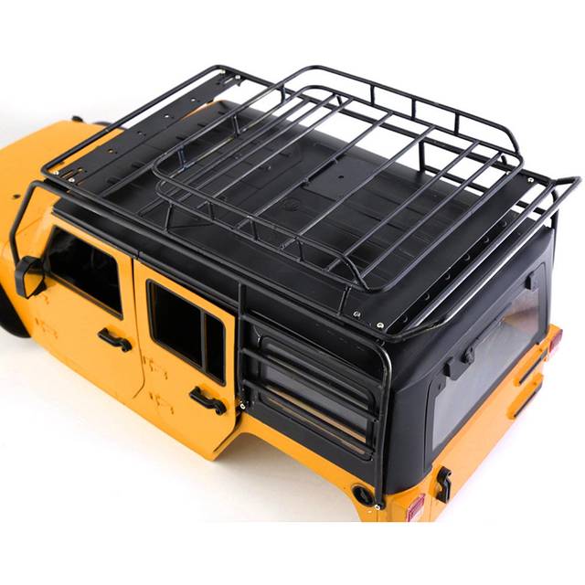 Metal Roof Rack Roll Cage Luggage Bar Replacement for Axial SCX10 Jeep Wrangler Body Shell 1/10 black