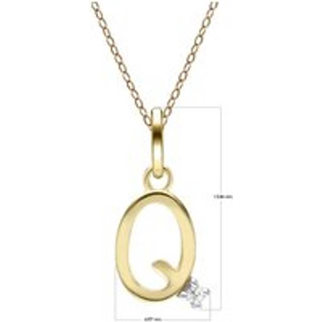 Initial Diamond Letter Necklace In 9ct Yellow Gold