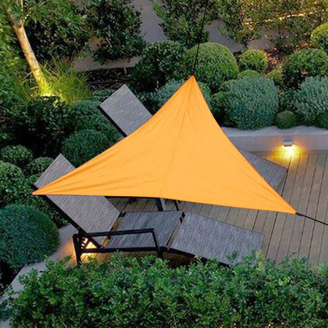10 fot regnfluga UV-beständig solskydd Segelkapell Vattentät Heavy Duty Triangel 210T Polyester Type 1 orange