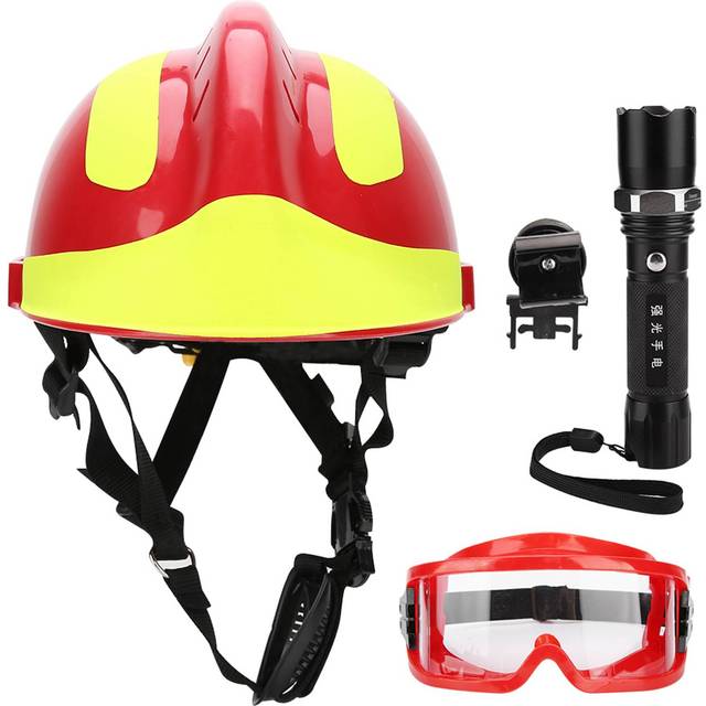 Rescue Safety Helmets Anti Impact Fire Fighter Protection Hard Hat with Headlamp and Goggles