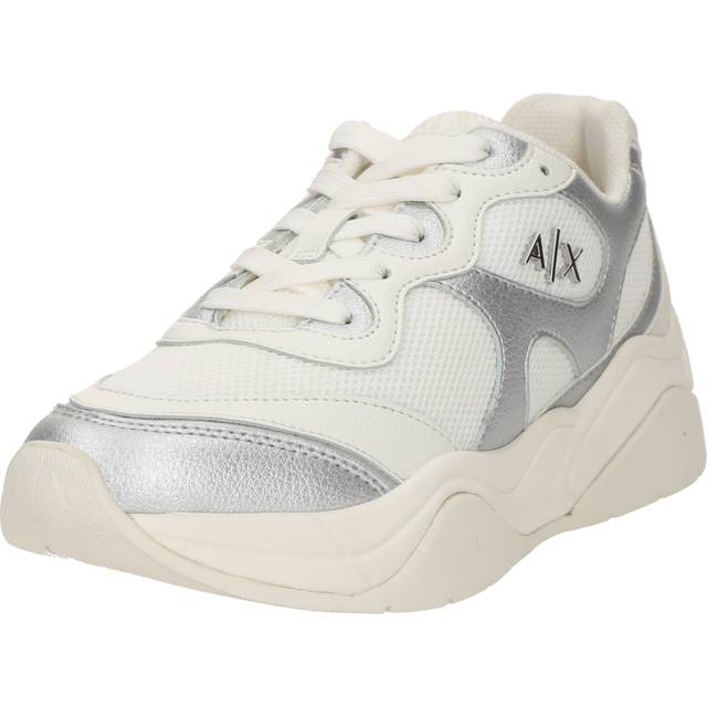 Armani Exchange for woman. XDX191XV940U617 Trainers logo white, silver (36), Flat, Laces, Casual