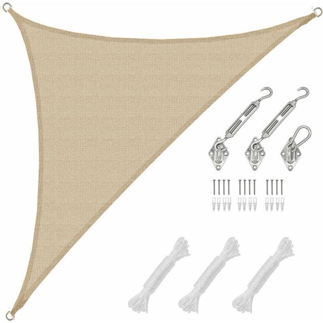 Amanka - 3,6x3,6x5,1 Breathable Sun Sail - Triangular uv Awning - Canopy with Fastening