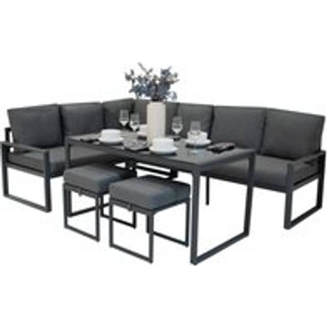 (Anthracite Grey) Outdoor Aluminium Furniture Set Garden Corner Sofa