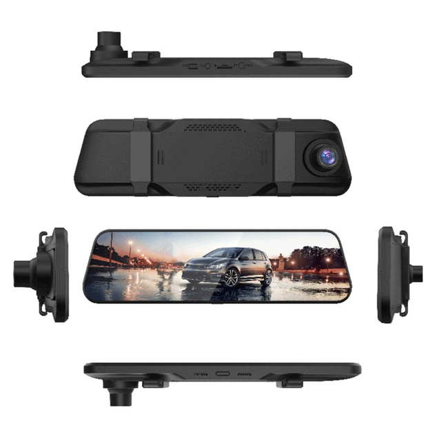 Touch 9.66-Inch Square Screen 1080P HD Wifi Stream Media Rearview Mirror Dash Cam Car Recorder System