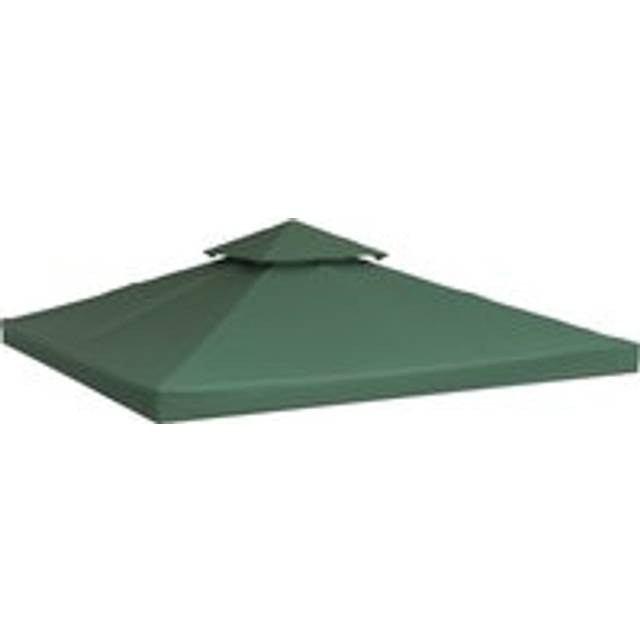 3M Gazebo Top Cover Double Tier Canopy Replacement Pavilion Roof Dark Green