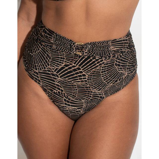 Pour Moi Samoa High Waist Control Bikini Brief - Black/Gold - S - 10
