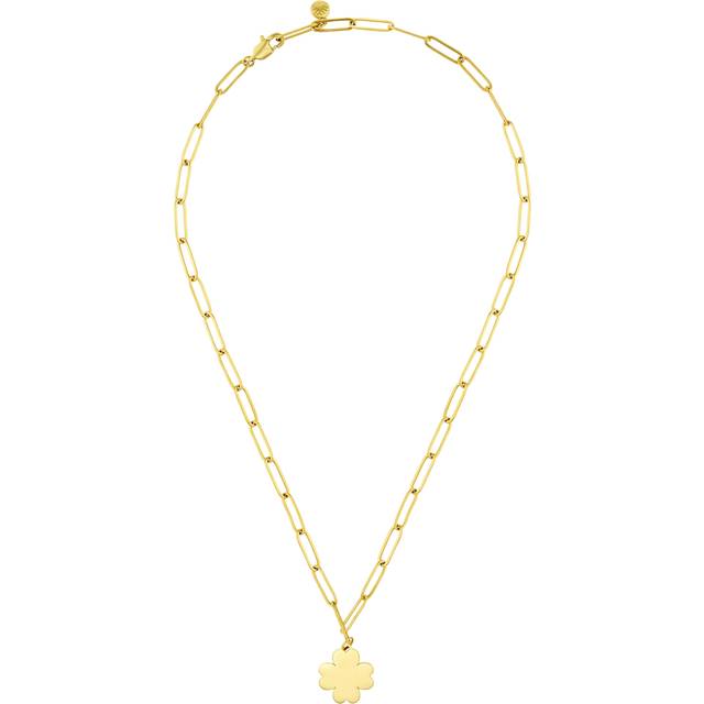 LUXE Waterproof Polished Clover Necklace, Gold