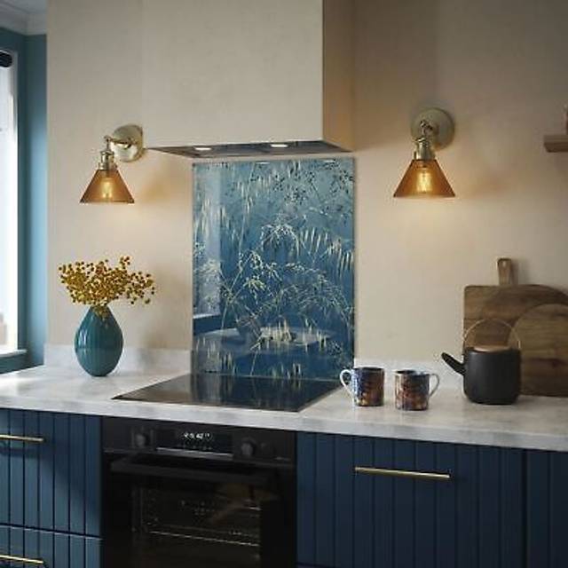 Clarissa Hulse Meadow Grass Blue Splashback 600X750Mm, Blue