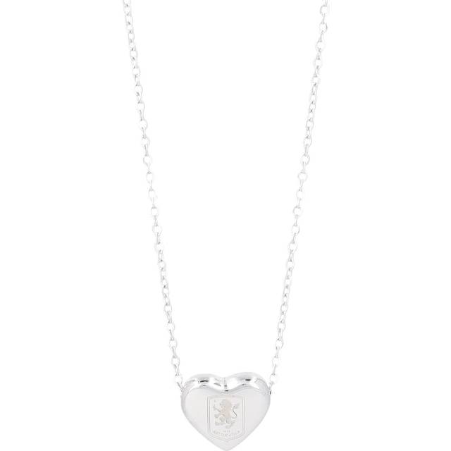 Aston Villa Crest Heart Pendant and 45cm Chain - Stainless Steel