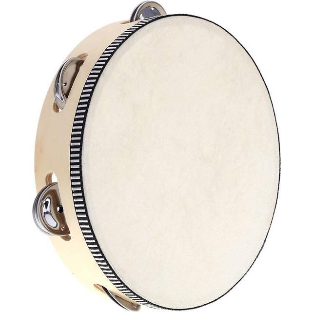 8  Hand Held Tambourine Drum Bell Birch Metal Jingles Percussion Musical Educational Toy Instrument for KTV Party Kids Games