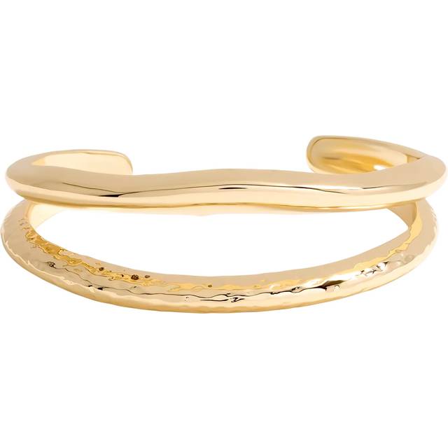 Jon Richard Jon Richard Gold Plated Hammered And Polished Cuff