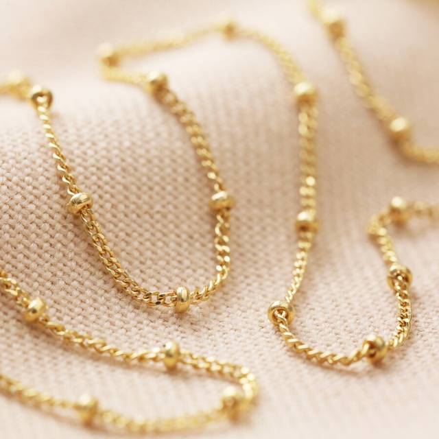 Gold Sterling Silver Satellite Necklace Chain - gold - one size
