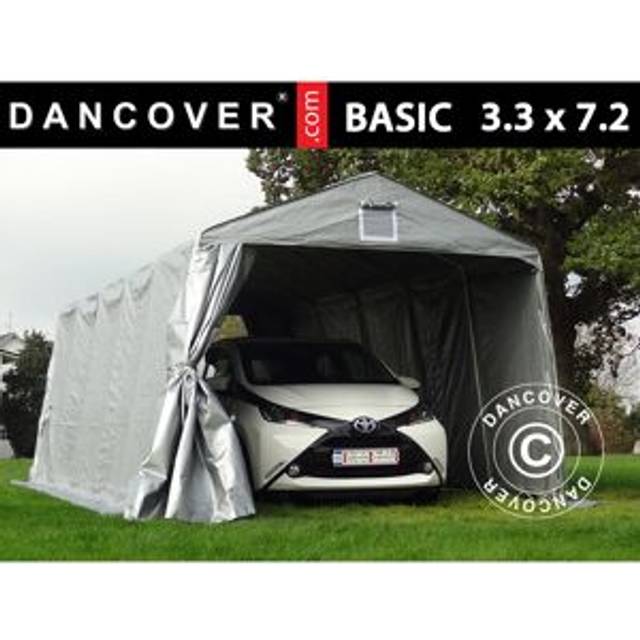 Portable garage Garage tent Basic 3.3x7.2x2.4 m pe, Grey