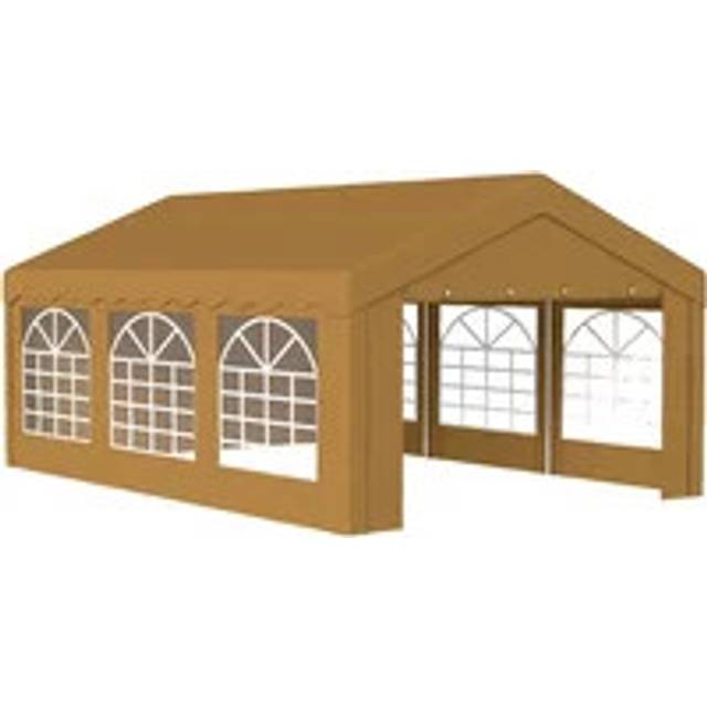 Outsunny 6m Garden Gazebo Carport Shelter W/ Removable Sidewalls - Yellow | TJ Hughes