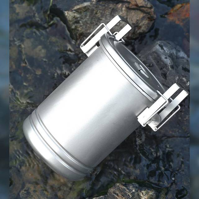 Camping Hiking Rice Cooker Outdoor Portable Picnic Cookware Stainless Steel Pot Multifunctional silver