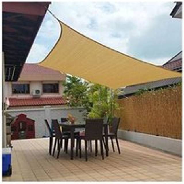 10' x 20' Rectangular Patio Shade Sail Fabric, Great for Garden, Patio and Pool Canopies in Sand Color