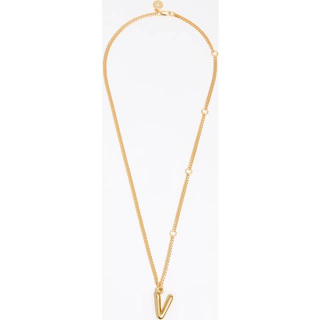 Gold letter V chain necklace - GOLD - UN