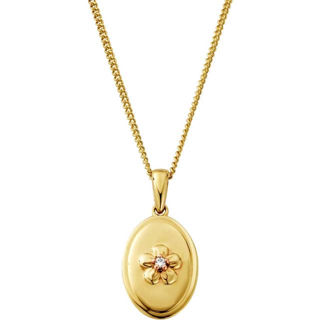 Clogau Forget Me Not Gold and Diamond Pendant