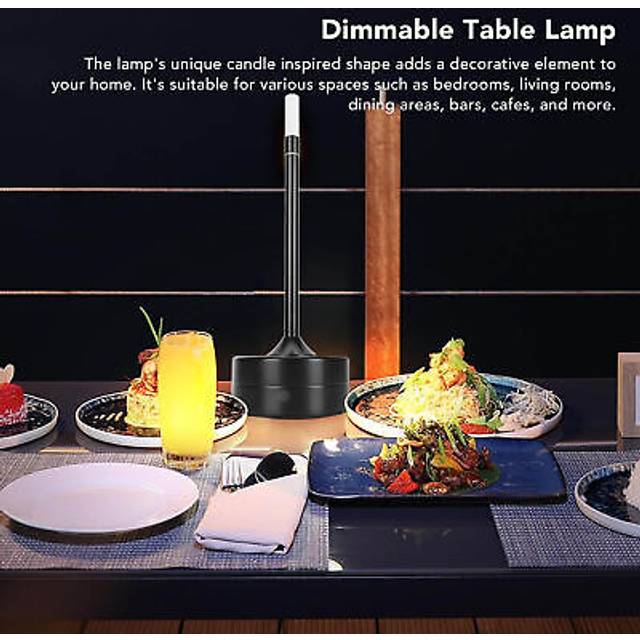Gb (black)led cordless table lamp stepless dimming led table lamp usb rechargeab