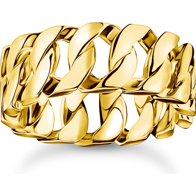 Thomas Sabo Gold-plated wide ring with chain links yellow gold coloured TR2497-413-39-54 - yellow gold-coloured