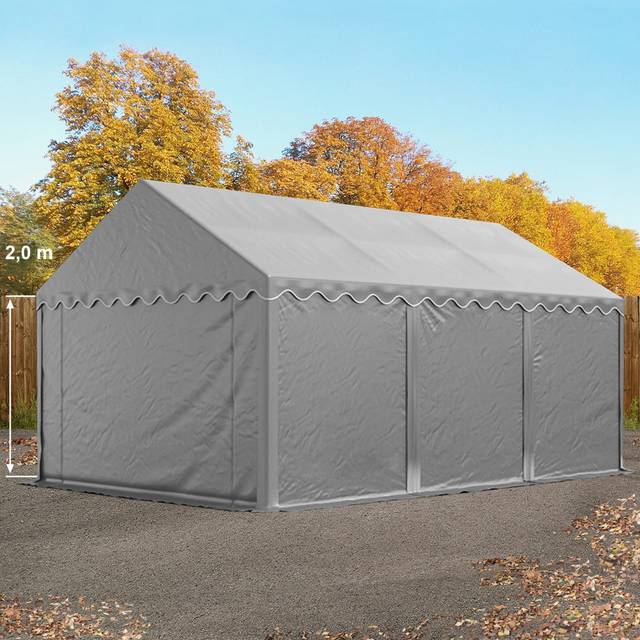 Lagertält 3x6m, PVC duk, grå - (2332)
