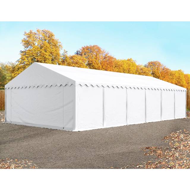 TOOLPORT 6x12 Storage Tent / Shelter w. ground frame, PVC 750, white - (7256)