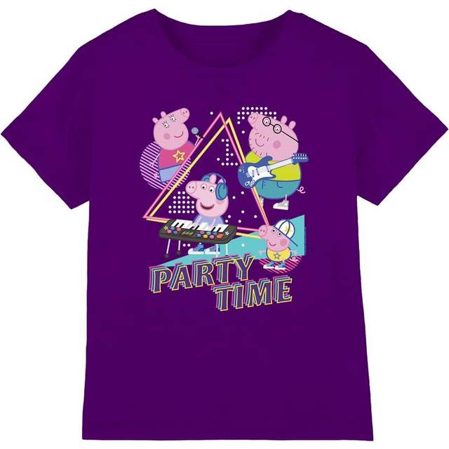 (12-13 Years, Purple) Peppa Pig Childrens/Kids Party Time Family T-Shirt