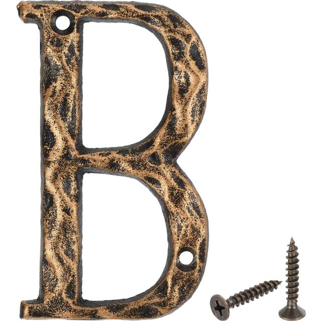 House Address Letter, 4.9 Inch Cast Iron Vintage Letter-b For Sign, Black & Gold