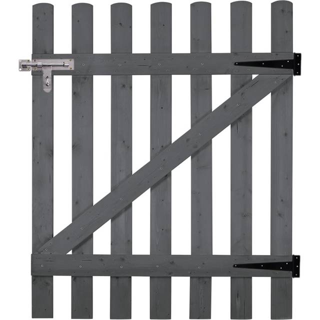 Living and Home Grey Vintage Pine Wood Garden Gate with Latch 914 x 1193mm - 120 x 90 x 2.3cm