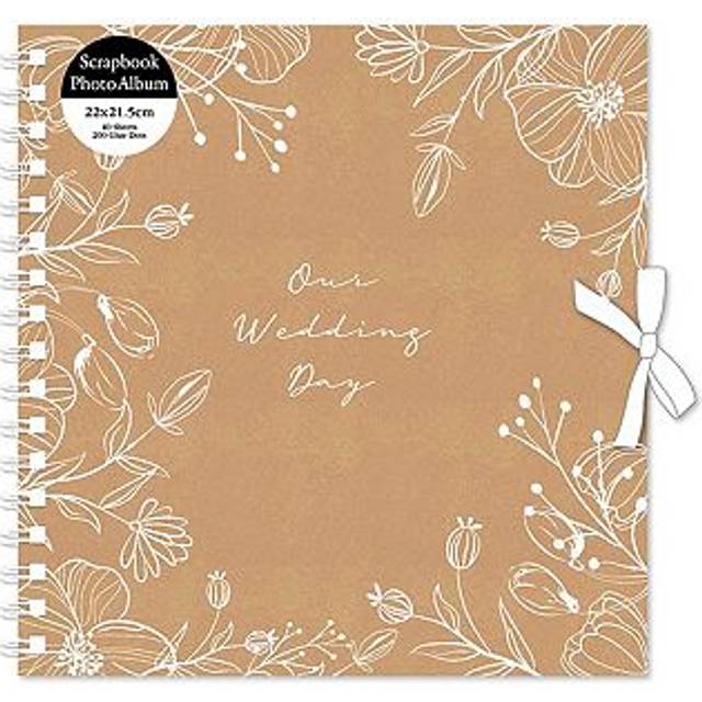 Our Wedding Day Kraft Rustic Floral Scrapbook Photo Album