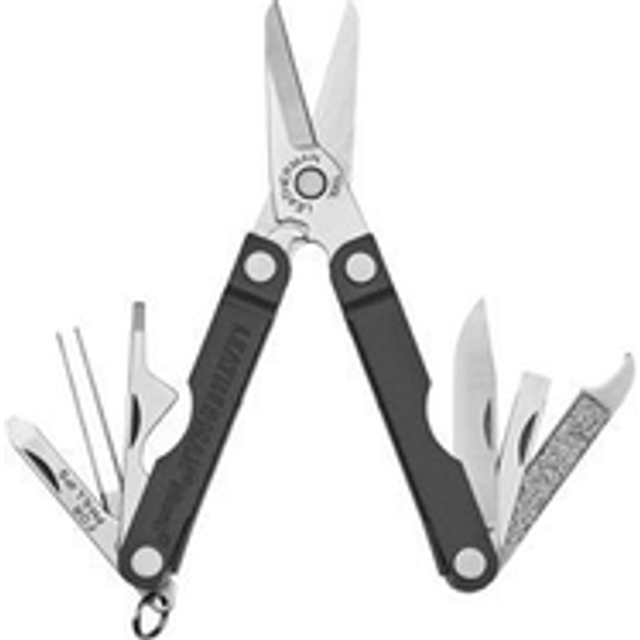 Leatherman Micra – rostfritt stål multiverktyg för din nyckelring, med fjädersax och 9 andra redskap för daglig användning, hölje i skiffer