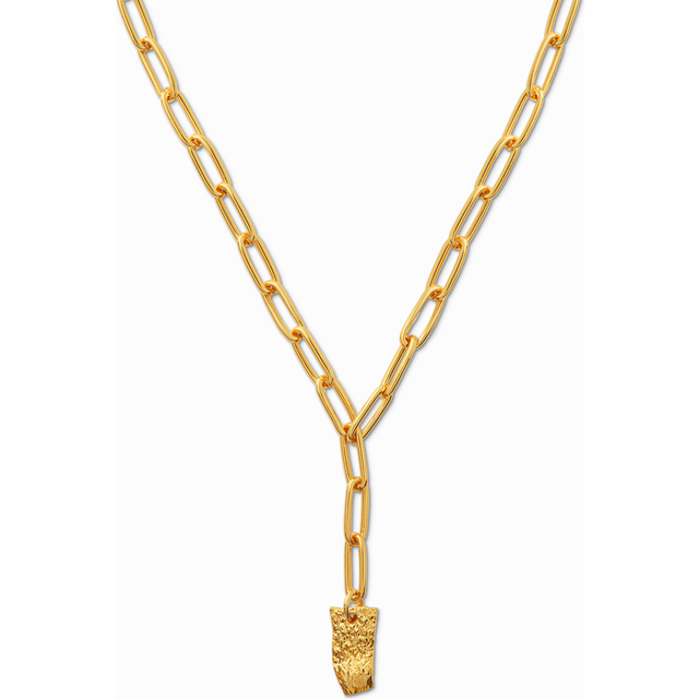 Molten Drop Lariat Necklace - Orelia - Gold