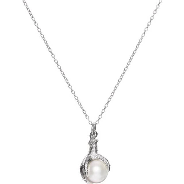 Big claw pearl necklace sötvattenspärla silver