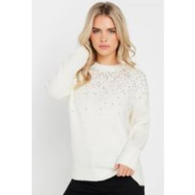 M&Co Petite Cream Sequin Embellished Jumper 10-12 M&Co Petites