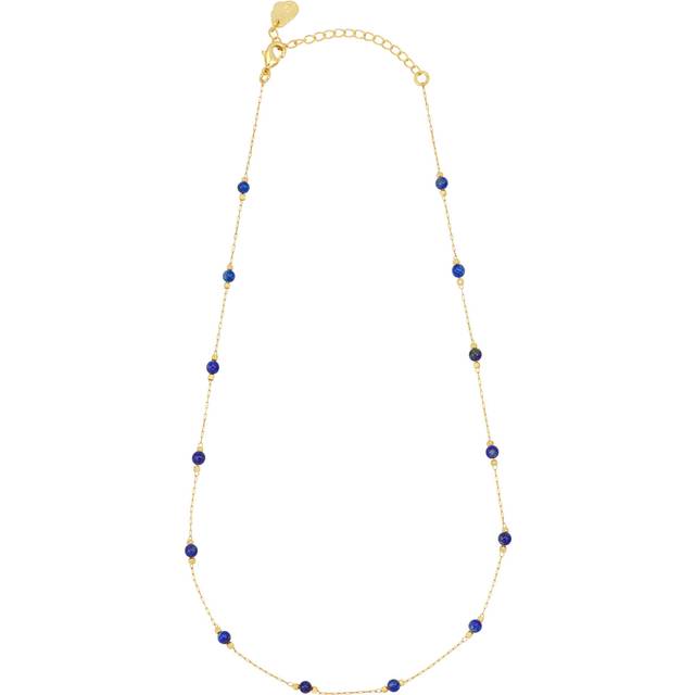 Estella Bartlett Wisdom Lapis Lazuli Paperclip Link Station Necklace, Gold