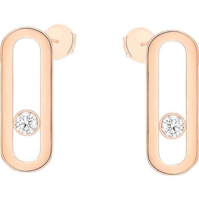 Messika Move Uno 18ct Rose Gold Diamond Stud Earrings