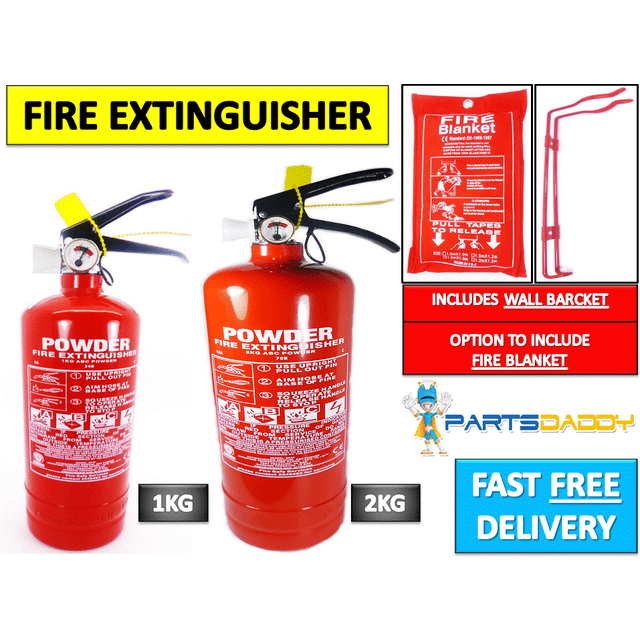 Fire extinguisher dry powder abc 1kg / 2kg house office caravan car taxi ce