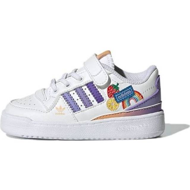 (TD) adidas Forum Low 'Fruits &amp; Rainbow Patches' GY8211 - Cloud White/Light Purple/Magic Lilac - 6.5K