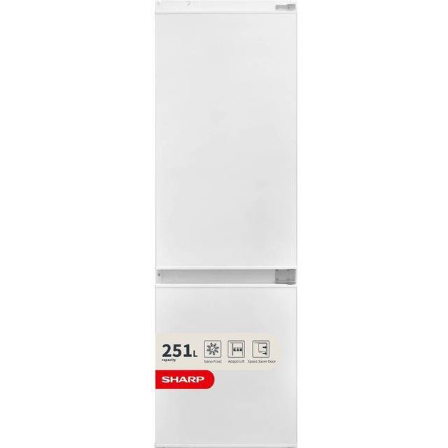 SHARP SJ-BE250M1XS-EN Integrated 60/40 Fridge Freezer - Sliding Hinge, White
