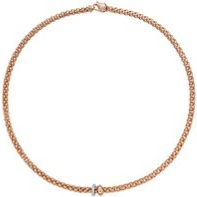 Fope Solo 18ct Rose Gold 0.29ct Diamond 43cm Necklace