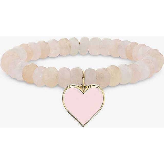 Sydney Evan Womens 14k Yg - Morganite Heart 14ct Yellow-gold and Gemstone Beaded Bracelet