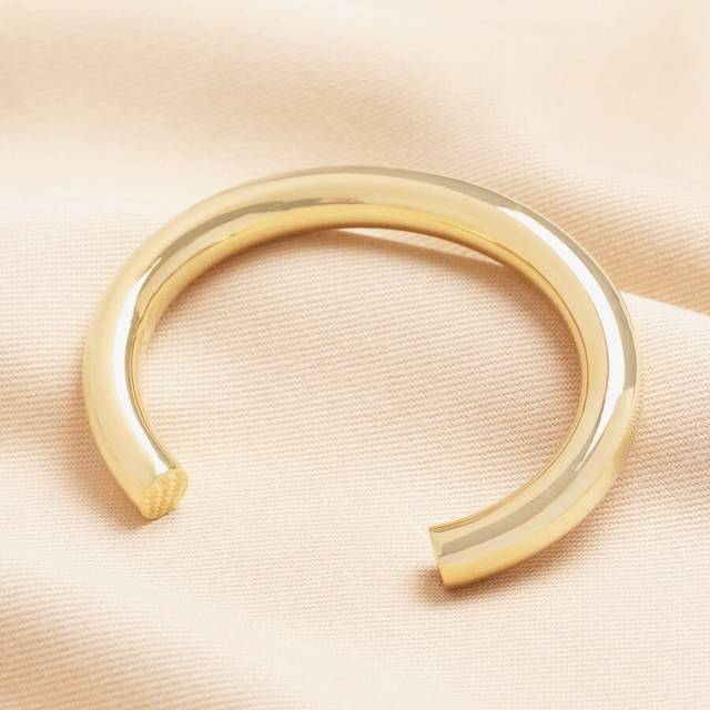 Thick Chunky Open Torque Bangle in Gold - gold - one size