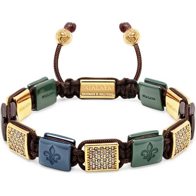 Nialaya Jewelry - Ceramic Flatbead bracelet - women - Gold Plated/ceramic/stainless steel - XS - Red