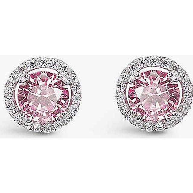 Carat London Womens Silver Gwyn Round Sterling-silver and Cubic Zirconia Stud Earrings 1 Size - SILVER
