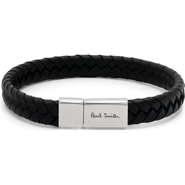 Paul Smith - braided leather bracelet - men - Calf Leather/Zinc/Copper - One Size - Silver