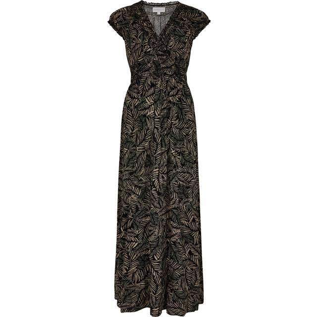 Apricot Women's Dark Khaki Leaves Print Maxi Dress New Look - UK 12