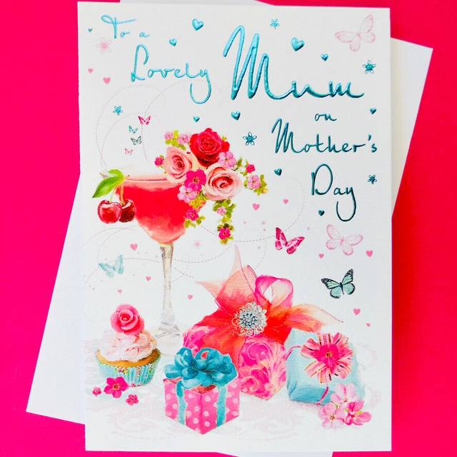 Mum mothers day card 9"x6" nice words lovely verse message flowers